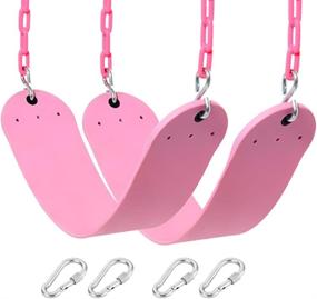 img 4 attached to 🎠 Premium 2-Pack Pink Swing Seats with Heavy Duty 66 Inches Chain - Playground Swing Set Accessories Replacement and Snap Hooks Included (Pink)