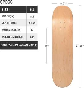 img 3 attached to 🍁 Canadian Maple Skateboard Deck - ICE DRAGON: Ideal for Professional Skateboarders