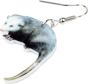 img 1 attached to 🦝 NEWEI Delightful Acrylic Possum Didelphid Earrings: Exquisite Dangle Drops for Women & Girls, Perfect Animal Jewelry & Charming Gift