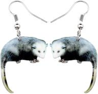 🦝 newei delightful acrylic possum didelphid earrings: exquisite dangle drops for women & girls, perfect animal jewelry & charming gift logo