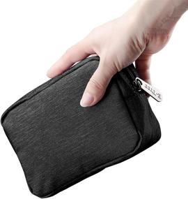 img 2 attached to 👜 E-Tree 7 inch Canvas Zippered Small Bag: Versatile Travel Pouch for Makeup, Electronics, Coins, and More!