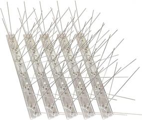 img 2 attached to Premium Stainless Steel Bird Spikes for Pigeons, Small Birds, and Cats - 4 Feet Coverage (5 Pack)