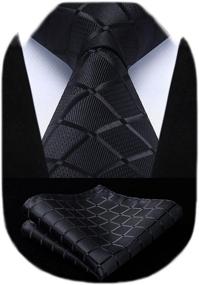 img 2 attached to 👔 HISDERN Handkerchief Necktie Pocket Square: Elevate Your Style with Men's Accessories in Ties, Cummerbunds & Pocket Squares