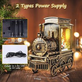 img 1 attached to Musical Lighted Christmas Snow Globe Train Lantern with Projector, Timer, USB & Battery Operation - Perfect Xmas Gift for Glittering Snowfall