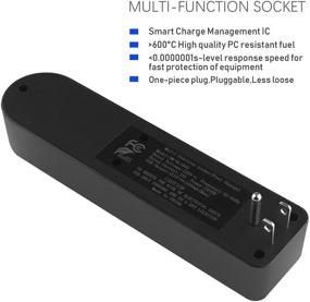 img 1 attached to 💡Черное удлинитель розетки с несколькими гнездами и 2 портами USB (всего 2.4A), делитель на 3 розетки переменного тока - идеальное решение для дома, школы, офиса и путешествий.