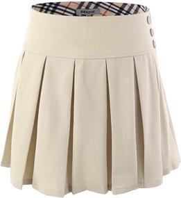 img 3 attached to 👗 Bienzoe Stretchy Pleated Adjustable Uniforms: Fashionable and Functional Skirts & Skorts for Girls