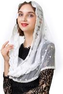 👰 pamor infinity venise lace chapel veil for latin mass: mantilla with floral design - church head covering logo