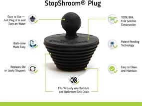 img 3 attached to 🛁 StopShroom Tub 2 Pack: Ultimate Drain Stopper for Bathtub and Bathroom Sink in Black - 2pk, Set of 2