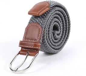 img 4 attached to Versatile Elastic Braided Canvas Stretch Black S Men's Belt Accessory