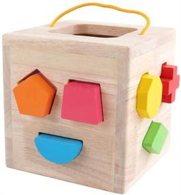 img 1 attached to 🧩 GEMEM Shape Sorter Toy - Wooden Building Blocks for Toddlers - Geometry Learning & Matching - Sorting Gifts - Didactic Classic Toys - Ages 2-3 Years Old