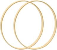 🌸 set of 2 durable 12 inch wooden bamboo floral hoops: ideal for creating wedding wreath decor and wall hanging crafts логотип