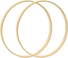 img 4 attached to 🌸 Set of 2 Durable 12 Inch Wooden Bamboo Floral Hoops: Ideal for Creating Wedding Wreath Decor and Wall Hanging Crafts