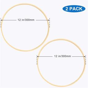 img 3 attached to 🌸 Set of 2 Durable 12 Inch Wooden Bamboo Floral Hoops: Ideal for Creating Wedding Wreath Decor and Wall Hanging Crafts