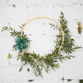 img 1 attached to 🌸 Set of 2 Durable 12 Inch Wooden Bamboo Floral Hoops: Ideal for Creating Wedding Wreath Decor and Wall Hanging Crafts