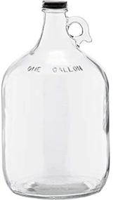 img 1 attached to 🍶 128oz Glass Fermenting Jug with Handle, Black Polyseal Lid & Cap - 1 Gallon Size