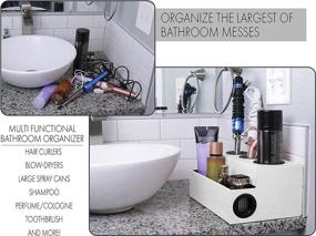 img 2 attached to 🧳 SQUAREBOX White Hair Tool Organizer: Organize & Accessorize Your Styling Tools with Ease! | Blow Dryer, Curling Iron, Flat Iron Holder | Bathroom Vanity Countertop & Travel Bag Gift Included!