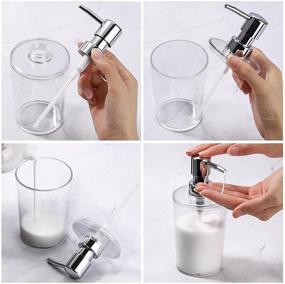 img 2 attached to Plastic Clear Bathroom Accessories Set - Soap Dispenser, 2 Qtip Holder Jars, Toothbrush Holder & More!