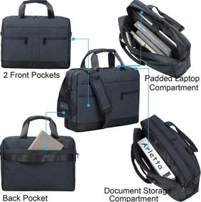 img 2 attached to 👨 15.6 Inch Men's Laptop Briefcase Messenger Bag - Business Satchel Computer Handbag Shoulder Bag for Men