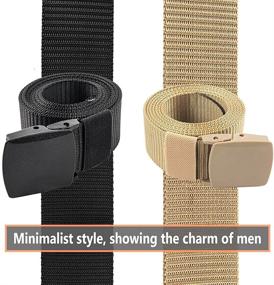 img 1 attached to 🔑 Nylon Tactical Men's Belt with Keychain Clip, GES 2-Pack Adjustable Canvas Belts - 1.5 Inch Hiking Belt