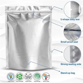 img 2 attached to Premount 100 Mylar Bags: Ultimate Food Storage Solution with Oxygen Absorbers 300cc - 1 Gallon 👜 Size, 4 Mil Thickness | Resealable Packaging Bags for Products & Candy – Smell Proof, Ziplock & Sealable