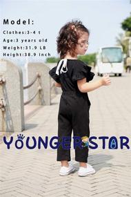 img 2 attached to Sleeveless Overalls Jumpsuit for Girls by YOUNGER STAR - Clothing for Jumpsuits and Rompers