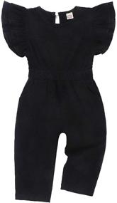 img 4 attached to Sleeveless Overalls Jumpsuit for Girls by YOUNGER STAR - Clothing for Jumpsuits and Rompers
