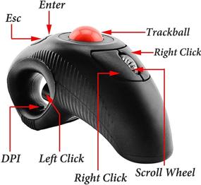 img 1 attached to 🖱️ EIGIIS 2.4G Эргономичный трекбол ручной беспроводной USB-мышь - Черный беспроводной красный трекбол