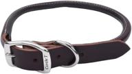 🐾 0.8-inch wide leather latigo round pet collar - size 18-inch depth logo