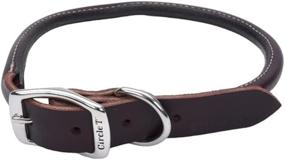 img 1 attached to 🐾 0.8-inch Wide Leather Latigo Round Pet Collar - Size 18-inch Depth