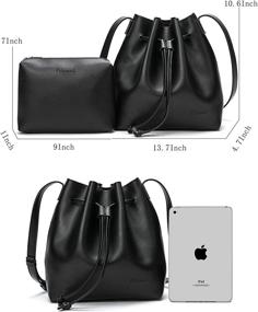 img 1 attached to 👜 Artmis Кросс-боди кожаная женская сумка и кошельки: стильный дизайн с шнуровкой в форме ведра