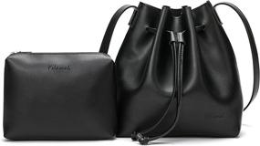 img 4 attached to 👜 Artmis Кросс-боди кожаная женская сумка и кошельки: стильный дизайн с шнуровкой в форме ведра