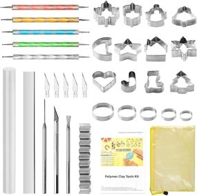 img 4 attached to Polymer Clay Cutters Tools Kit - 28pcs, 17 Shapes, Tissue Blade Wavy Slicer Sculpting Tools - Perfect for Polymer Clay Earrings & Jewelry Making, Ideal for Beginners and Artists