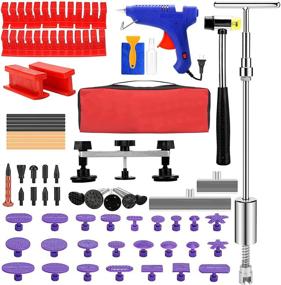 img 4 attached to 🔧 Набор для максимального вытягивания вмятин - 62 предмета, набор безокрасочного ремонта вмятин с выдвижным молотком, Т-образной рукоятью и мостовым вытягивателем вмятин для удаления повреждений от града и вмятин на автомобиле - набор SILIVN для вытягивания вмятин