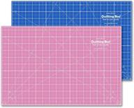 🔪 12x18 inch pink and blue cutting mat - ideal for sewing, quilting, arts, and crafts logo