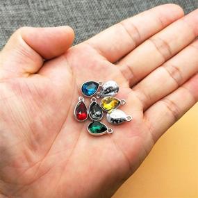 img 3 attached to 💎 60pcs Crystal Beads Pendants Charms: 12 Colors Teardrop Stone Findings for DIY Jewelry Making