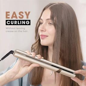 img 1 attached to 💇 2 in 1 Hair Straightener and Curler for Black Women, Professional Ceramic Tourmaline Ionic Flat Iron Hair Straightener, Dual Voltage
