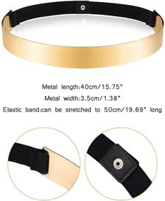 img 2 attached to 💃 Women's Metal Waist Belt Set - 3 Adjustable Mirror Waist Belts for Shiny Style