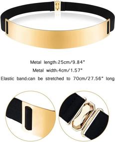 img 1 attached to 💃 Women's Metal Waist Belt Set - 3 Adjustable Mirror Waist Belts for Shiny Style