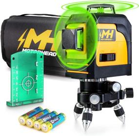 img 4 attached to 📏 MOTORHEAD 165-Ft Cross-Line Laser Level with 360-Degree Green Self-Leveling, Horizontal & Vertical Beams, IP54, Pulse Mode, Mini-Tripod, Batteries, Magnetic Target & Storage Bag