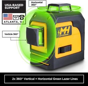 img 3 attached to 📏 MOTORHEAD 165-Ft Cross-Line Laser Level with 360-Degree Green Self-Leveling, Horizontal & Vertical Beams, IP54, Pulse Mode, Mini-Tripod, Batteries, Magnetic Target & Storage Bag
