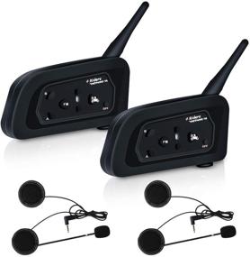 img 4 attached to 🎧 2 Pack EJEAS V4 Bluetooth Motorcycle Helmet Headset Intercom - Waterproof IP65, 4 Riders Talking Simultaneously, 1500m Talking Range, GPS Hands-Free, Stereo Music