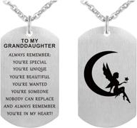 to my granddaughter: dog tag pendant necklace - a sentimental jewelry keychain gift logo