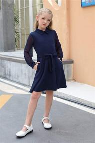 img 1 attached to 👗 Stylish GORLYA Sleeve Vintage Pockets GOR1030 Girls' Clothing: Chic Dresses for Classic Looks