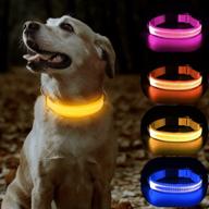 🐶 flashseen led dog collar: usb rechargeable night safety light for large dogs - yellow logo