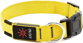 img 3 attached to 🐶 Flashseen LED Dog Collar: USB Rechargeable Night Safety Light for Large Dogs - Yellow