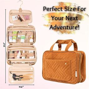 img 2 attached to Travel Fanatics Hanging Toiletry Bag for Women - Brown | Makeup & TSA Friendly Travel Bag