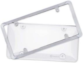 img 4 attached to 🚘 Enhance Your License Plate with Zone Tech Clear License Plate Cover Frame Shield Combo - Superior Quality Bubble Shield and Sleek Chrome Frame Bracket