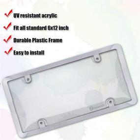 img 3 attached to 🚘 Enhance Your License Plate with Zone Tech Clear License Plate Cover Frame Shield Combo - Superior Quality Bubble Shield and Sleek Chrome Frame Bracket