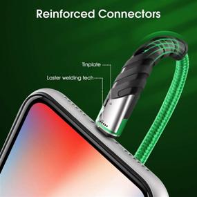 img 2 attached to 📱 Apple MFi Certified 3ft iPhone Charger Cable - (2 Pack) CyvenSmart Lightning Cable Fast Charging Cord for iPhone 12 11 Pro X XS Max XR/8 Plus/7 Plus/6/6s Plus/5s/5c/iPad | Green - 3 Feet