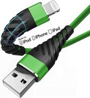 📱 apple mfi certified 3ft iphone charger cable - (2 pack) cyvensmart lightning cable fast charging cord for iphone 12 11 pro x xs max xr/8 plus/7 plus/6/6s plus/5s/5c/ipad | green - 3 feet logo